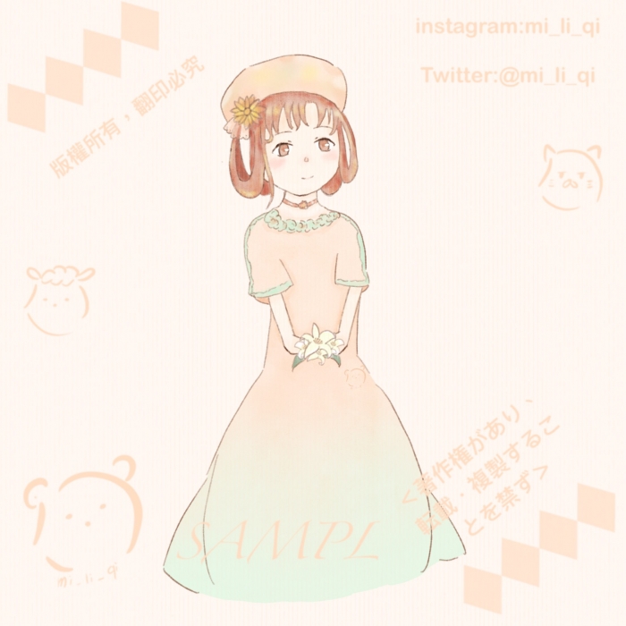 【procreate】婚紗與花 -百合/非洲菊