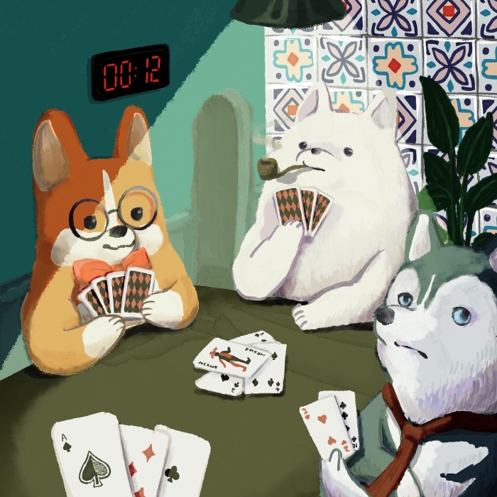 狗狗們的午夜牌桌