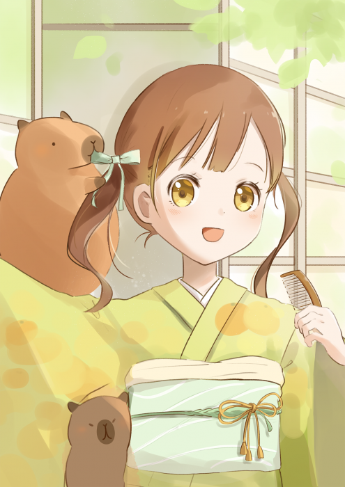 幫橘子綁頭髮