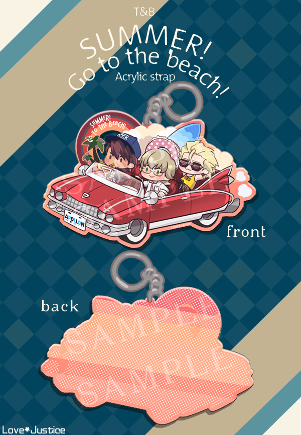 T&B Summer! Go to the beach!透明壓克力吊飾
