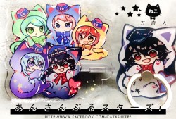 ◆偶像夢幻祭/ 合奏明星/ あんスタ-貓貓奇人桌立牌+零指環扣◆