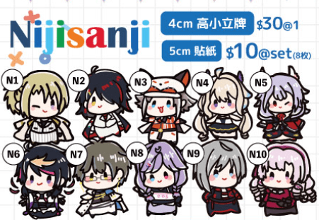 Nijisanji 4cm高小立牌