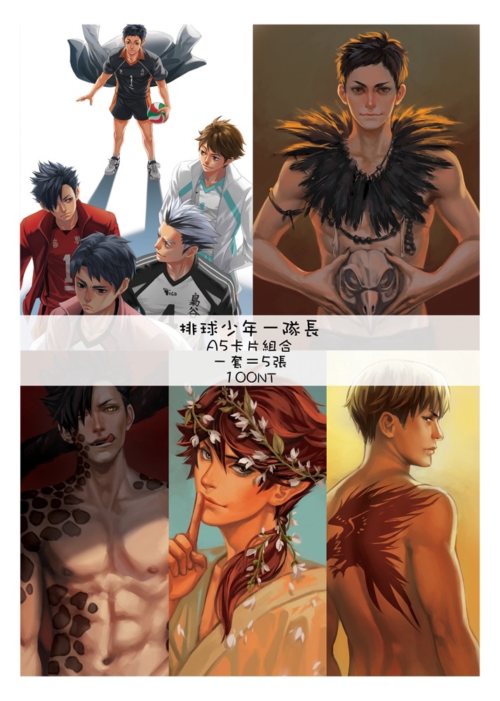 HQ!! 「排球少年-隊長」A5圖 一套5張