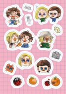 瓢蟲蜜柑半斷貼紙::這是舊刀模，實體都有分開