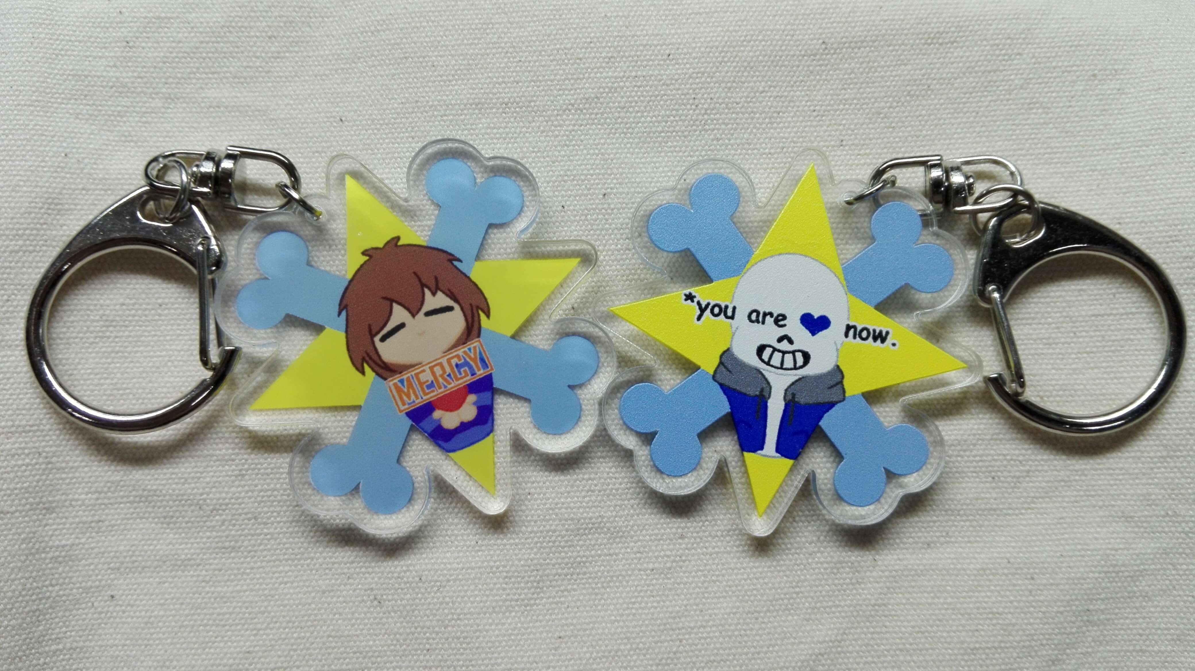 [ Undertale ] 玩家&amp;Sans 雙面不同圖吊飾 5*5cm