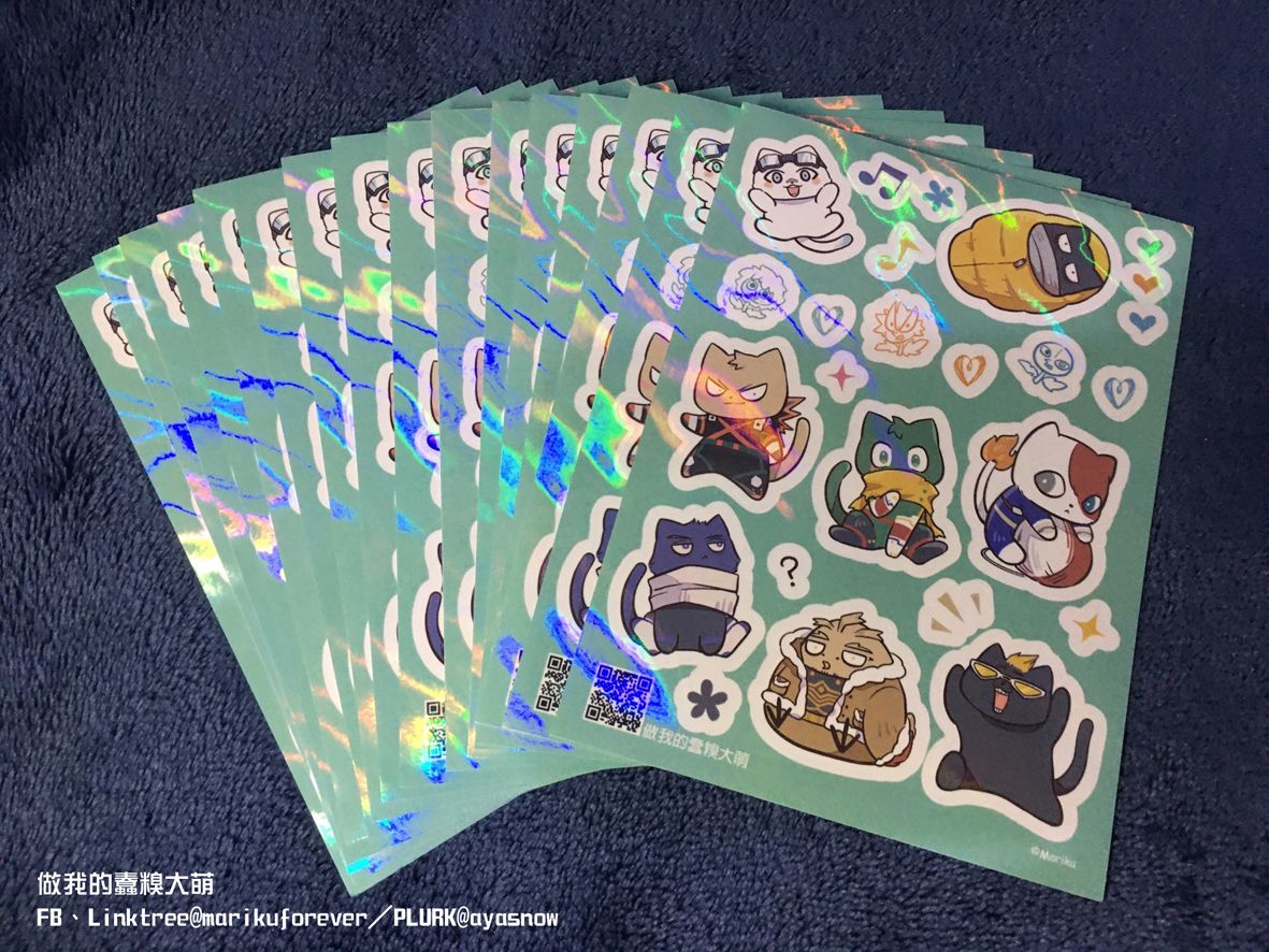 【我的英雄學院】小動物ver. 虹光刀模貼紙