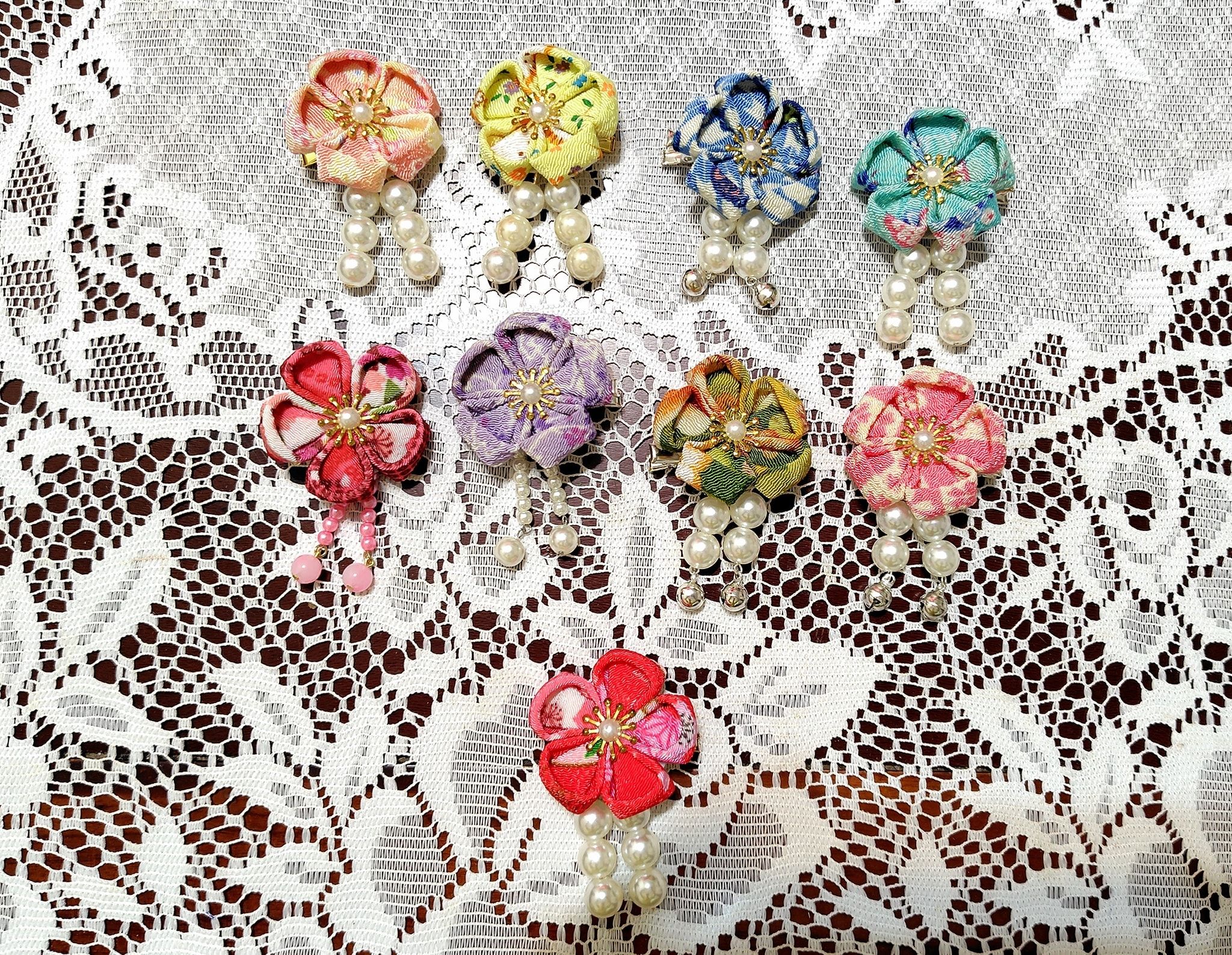 棉娃配件-DIY花開朵朵日式和風慶典髮飾品對夾組&amp;手作花朵鴨嘴式髮夾