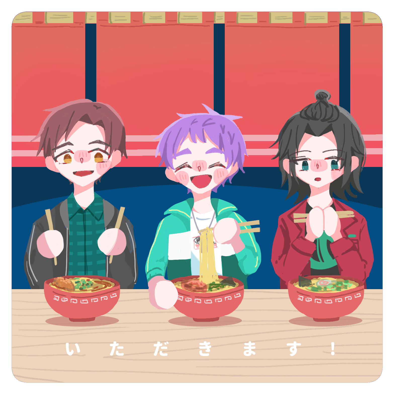 [A3!]九門+莇+志太 拉麵壓克力別針