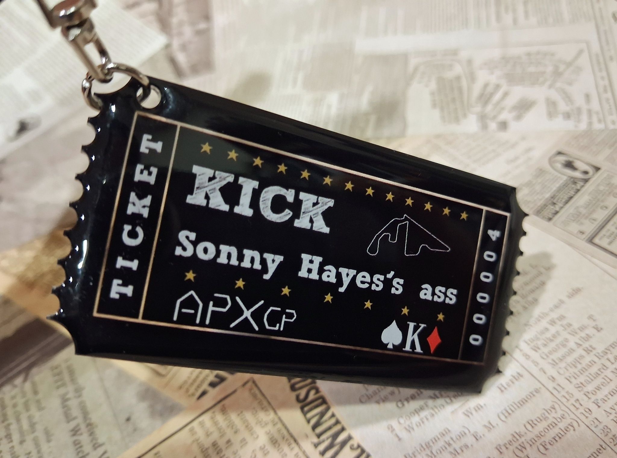 踹Sonny Hayes屁股票券吊飾