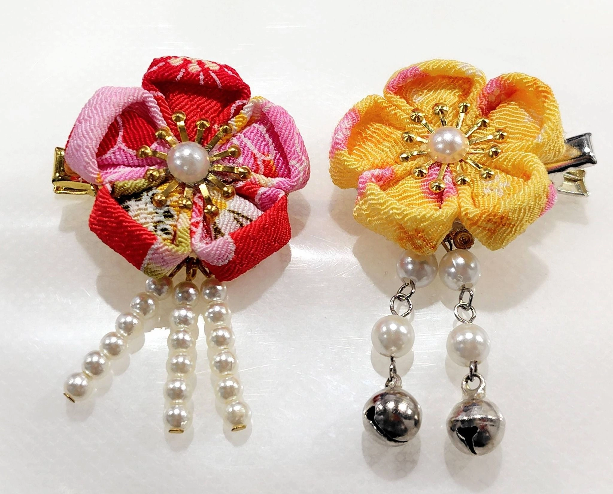 棉娃配件-DIY花開朵朵日式和風慶典髮飾品對夾組&手作花朵鴨嘴式小髮夾