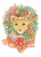 {無料}聖誕節小獅子明信片