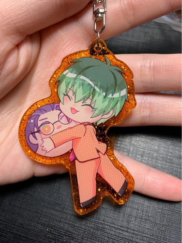 《ヒプマイ》白膠木簓&amp;盧笙團子橘色閃粉吊飾
