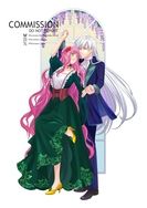 庫洛魔法使 同人 月x櫻星兒 雙人歐式風格禮服雙人10*15cm壓克力立牌