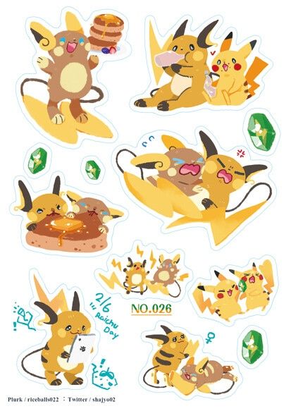【POKEMON】w雷丘透明白墨刀模貼紙