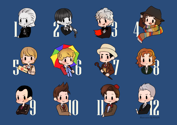 Doctor Who 無料明信片- How to count from 1 to 12
