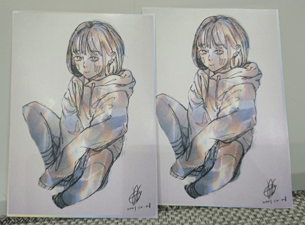 【原創】手繪風 帽T女孩 明信片