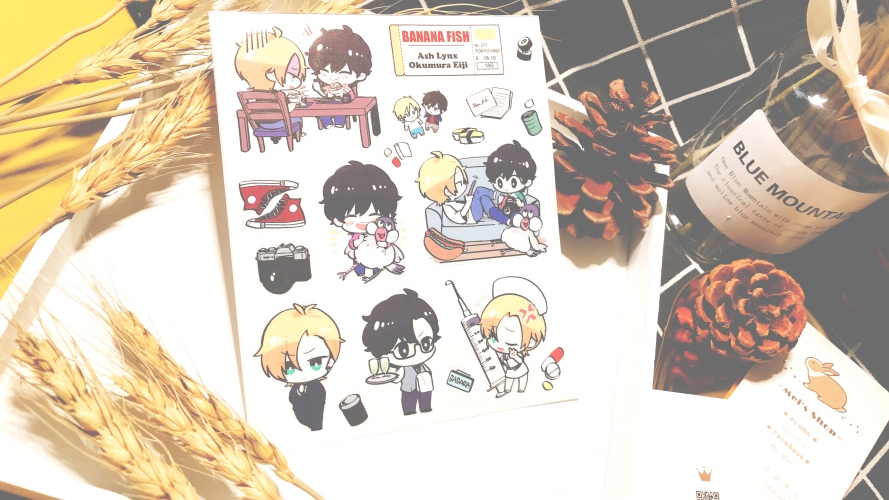 BANANA FISH-A英-透明白墨刀模貼紙