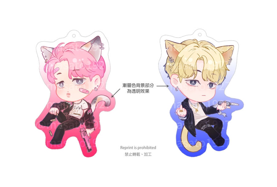 KITTY GANG Jimin&Agust D 滴膠壓克力鑰匙圈