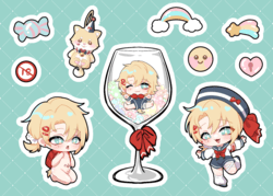 【原創】紅酒_半斷亮膜貼紙