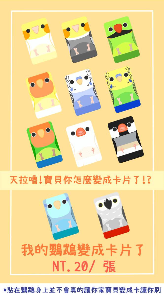 我的鸚鵡變成卡片了 卡貼