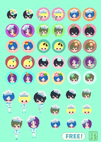 掃除兵長＆Free! 透明表情貼紙