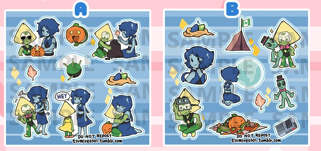 【Steven Universe/史帝芬宇宙】 Lapidot  A/B款 半斷刀模貼紙