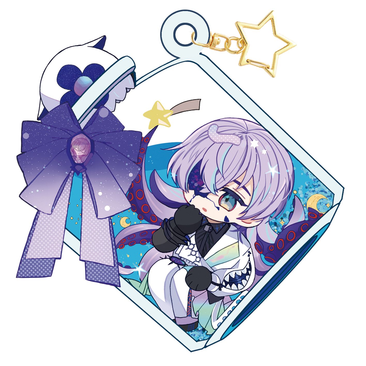 【彩虹社】小柳+星導青湖透明吊飾 ＆ 夜光藍星導吊飾｜にじさんじ