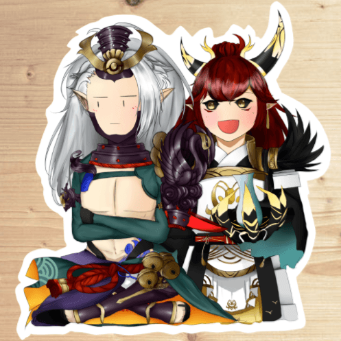 【陰陽師】8X8狗崽/酒茨 防水可重覆黏貼貼紙
