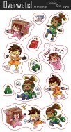 【overwatch】-幼兒透明貼紙-D.VA、閃光、路西歐