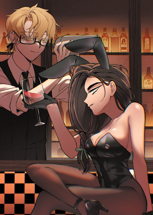 luhyu酒保兔女郎明信片