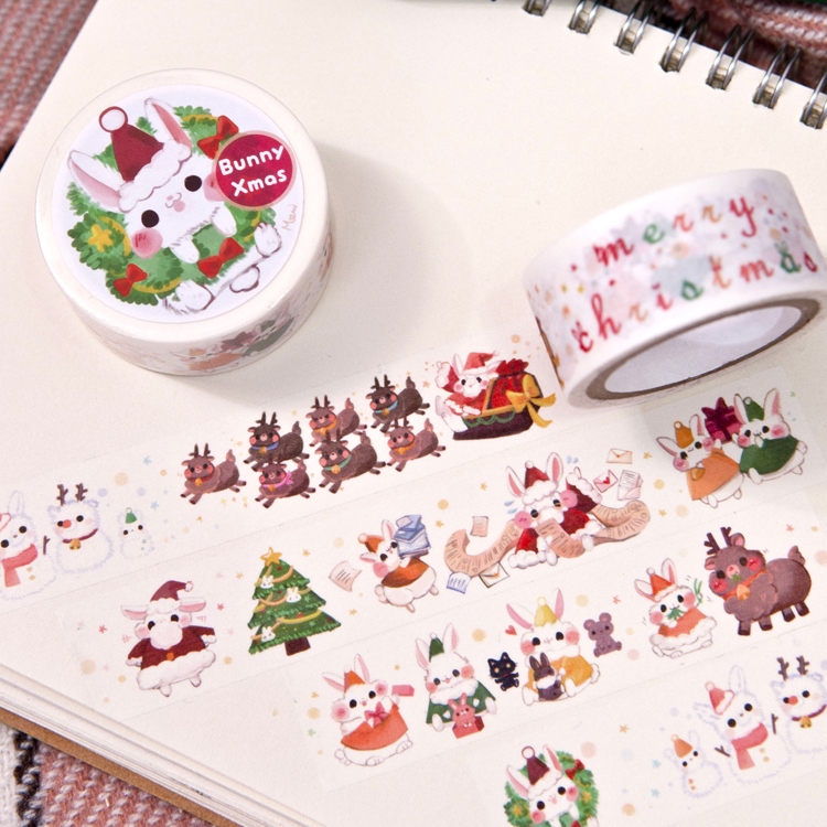 紙膠帶*Xmas bunny！聖誕兔兔！