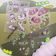 昆蟲少女 蝶蛾幼蟲 透明圖鑑貼紙