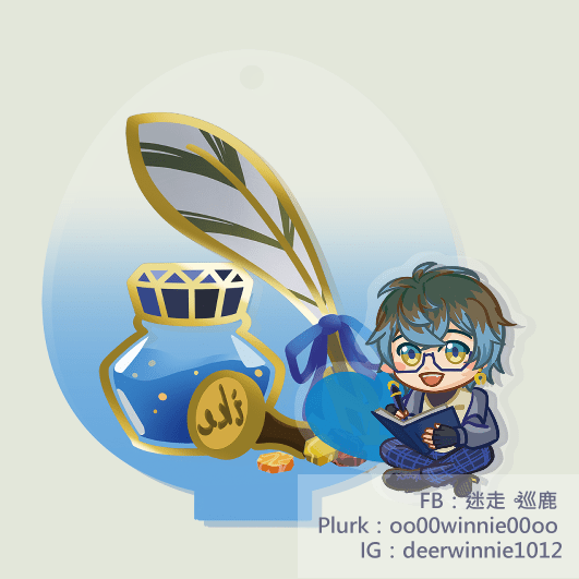 Luxiem- ike&amp;eki套組 燙金壓克力立牌+3cm小立牌
