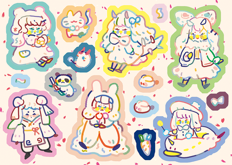 【原創】迷幻生物貼紙II