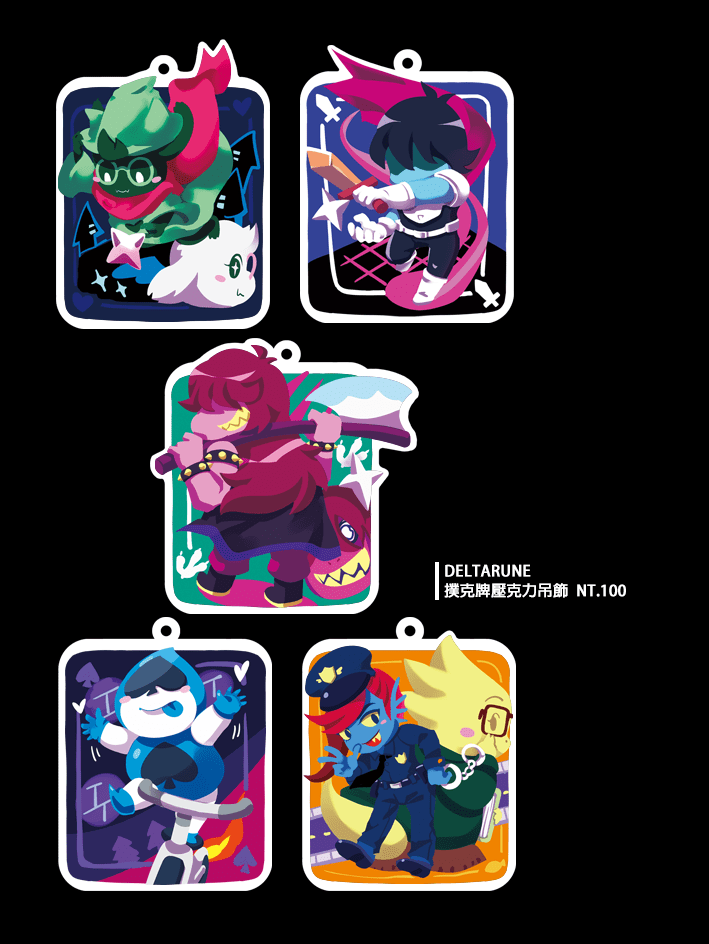 DELTARUNE 撲克牌壓克力吊飾
