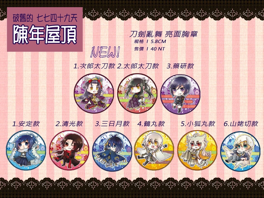 刀劍亂舞 5.8亮面胸章