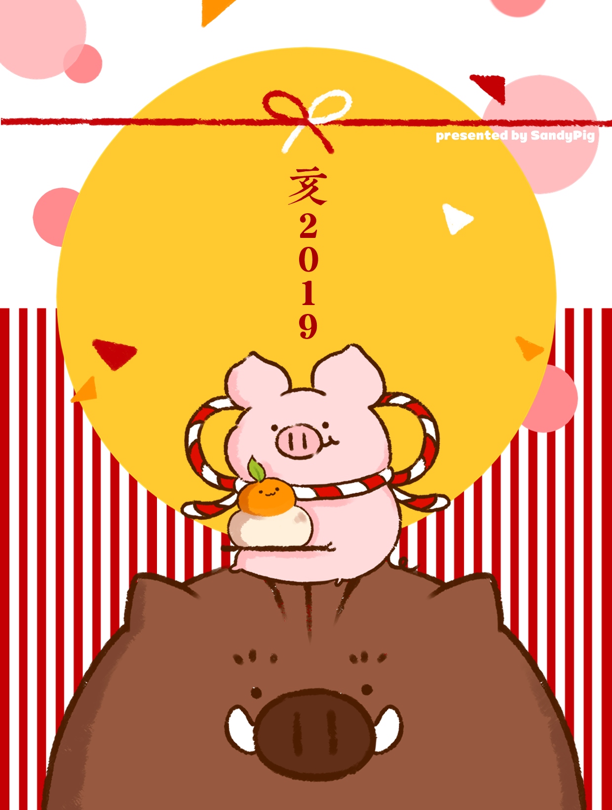 2019 亥年年賀卡