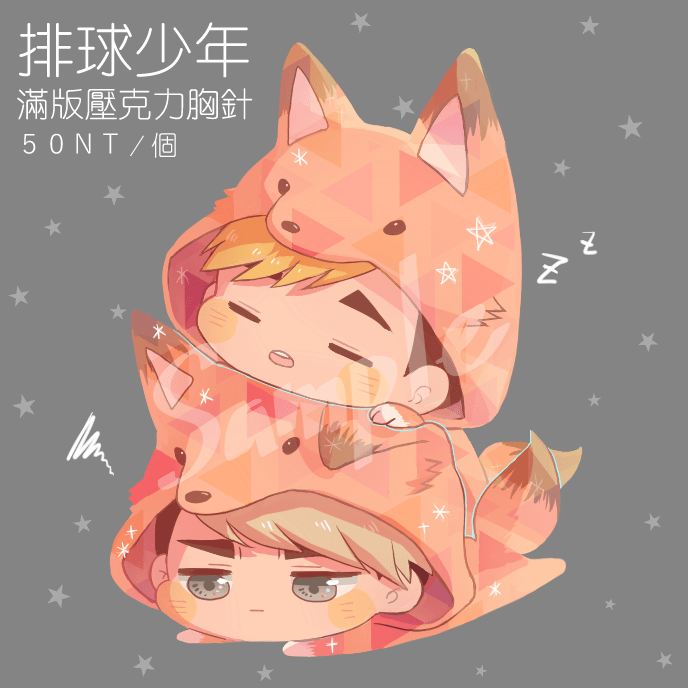 【HQ!!】排球少年滿版壓克力胸針 宮兄弟