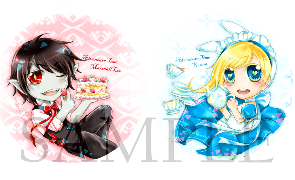 探險活寶(AdventureTime )Marshall &amp; Fionna 5.8cm胸章
