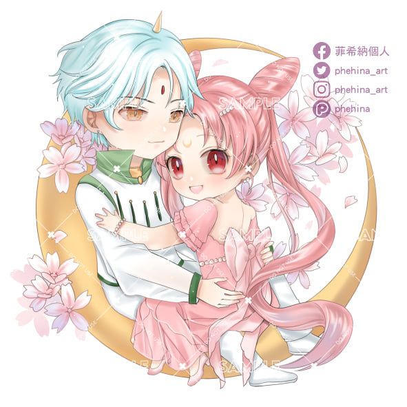 美少女戰士 同人Q版8*8壓克力鑰匙圈 小淑女x艾利歐斯