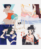 ｛美少女｝A6明信片（四張一組）