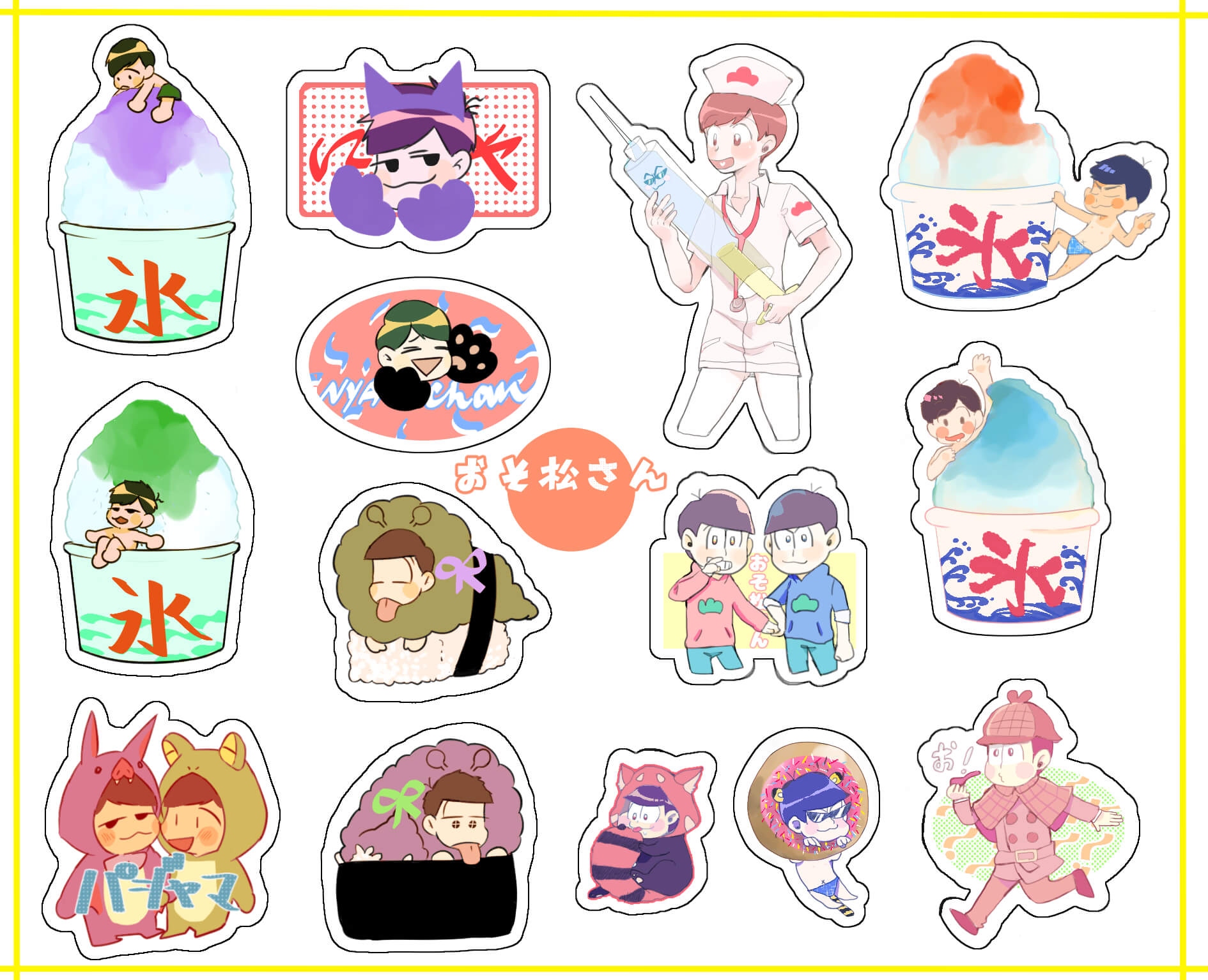 [おそ松さん]年中＋長兄透明刀膜貼紙**通販**