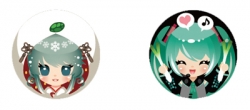 MIKU雪初音+正裝款磁鐵小徽章 2個一套不分售