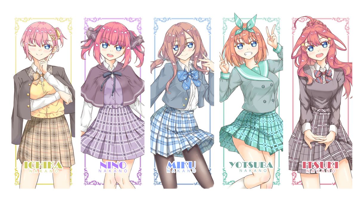 【五等分的新娘】明信片◇一花+二乃+三玖+四葉+五月