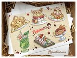 【精靈寶可夢】寶可夢喫茶風點心 - 燙紅金明信片