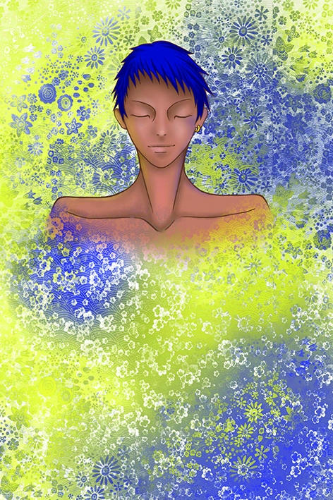 青黃渲染明信片