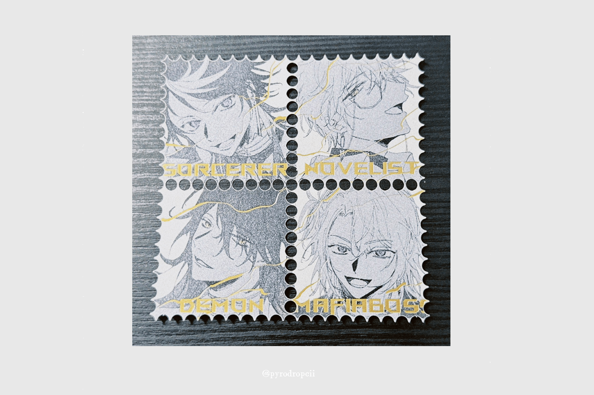 LUXIEM｜四聯郵票燙金貼紙