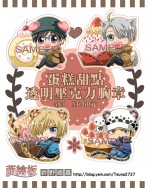 勇利!!!onICE & 海賊王-甜點蛋糕-透明壓克力胸章