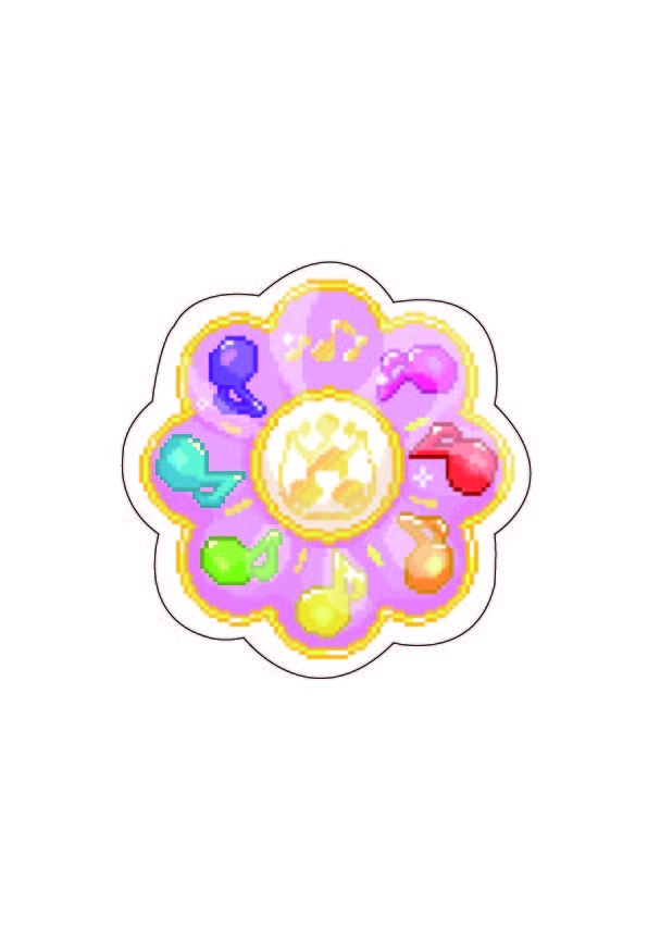 小魔女DOREMI 花朵變身器透明壓克力徽章 3*3cm