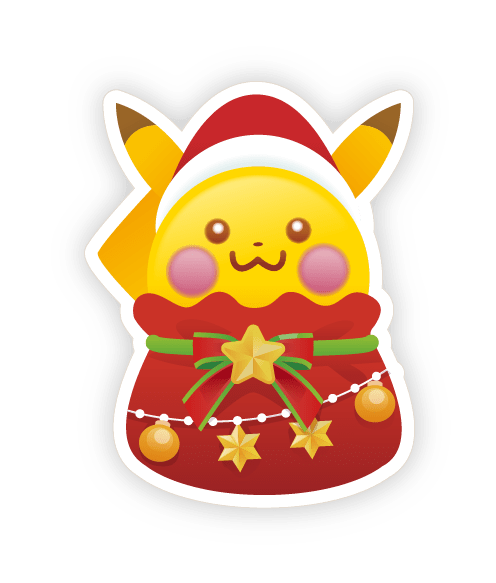 【精靈寶可夢】皮卡丘與伊布聖誕貼紙
